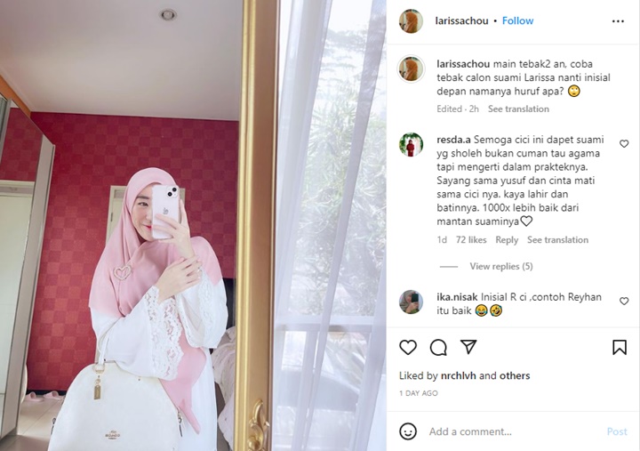 Larissa Chou Mendadak Muncul Bahas Inisial Calon Suami Bikin Geger