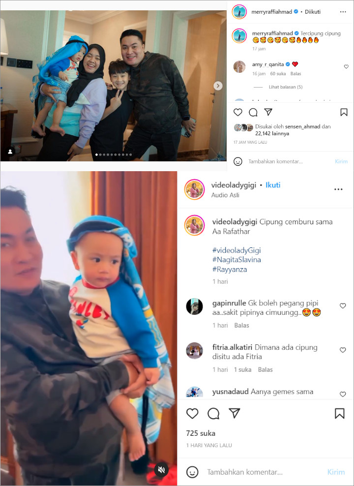 Rayyanza Cipung Tampan Pakai Sorban Ala Sultan Qatar, Ekspresi Diusili Rafathar Galak Banget