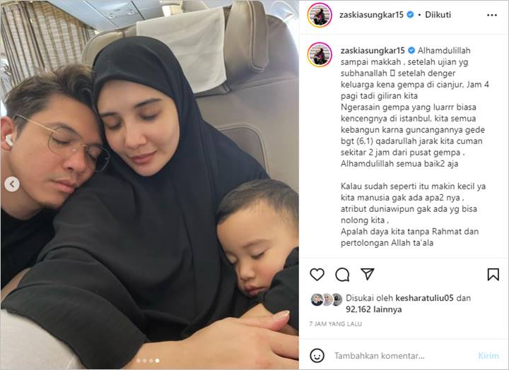 Zaskia Sungkar Ikut Rasakan Guncangan Gempa Bermagnitudo 6,1 di Turki, Kini Beberkan Kondisinya