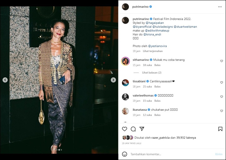 Putri Marino Tampil Glowing di FFI 2022, Komentar Sang Adik Bikin Ngakak