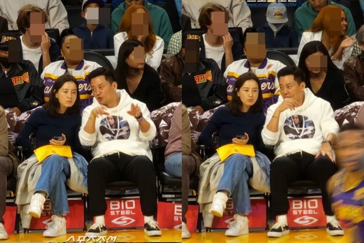 Jung Yu Mi Terciduk Santai Nonton Basket Bareng Aktor Lee Seo Jin di LA