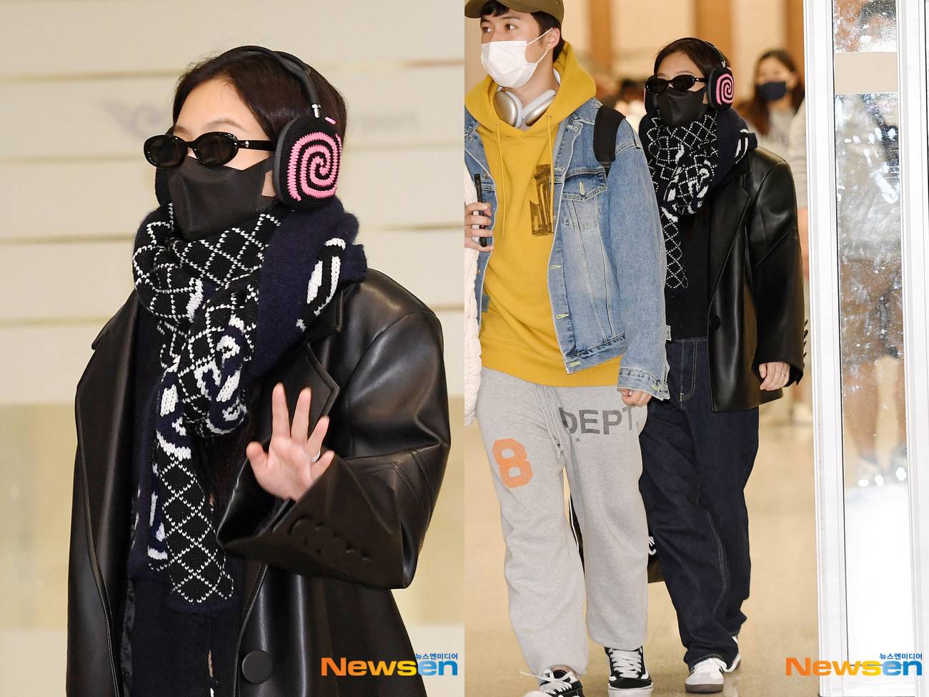 fashion airport Jennie BLACKPINK pulang ke Korea Selatan
