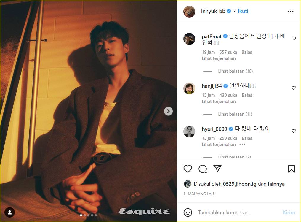 Jihoon menyukai unggahan baru dari Bae In Hyuk