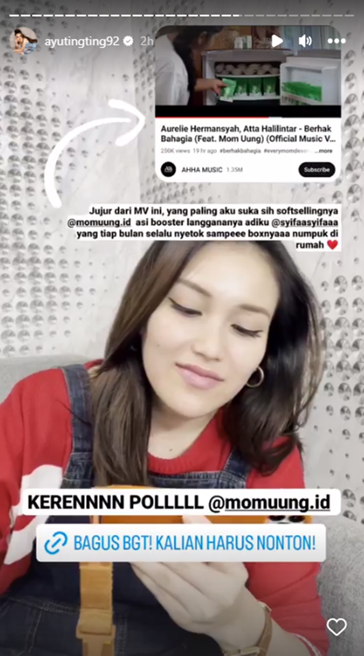Puji Habis-habisan, Ayu Ting Ting Salfok Nonton MV Lagu Aurel Hermansyah