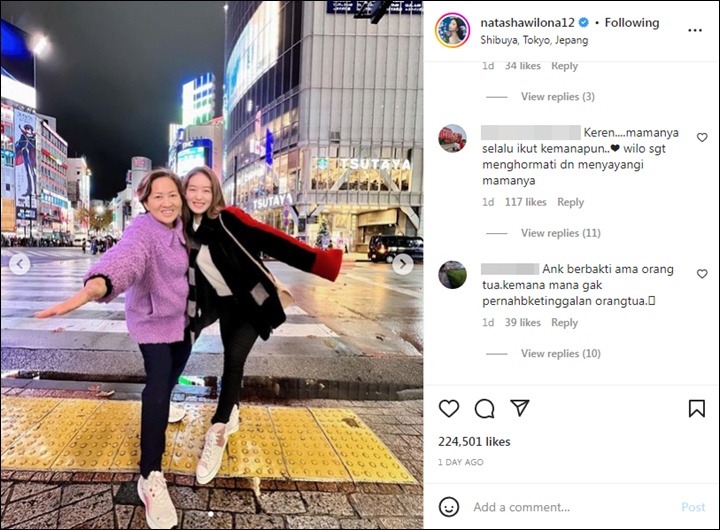 Natasha Wilona Dipuji Anak Berbakti Usai Kembali Ajak Ibu Jalan-Jalan ke Luar Negeri