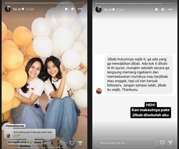 Fuji An Langsung Klarifikasi Usai Diingatkan Bahwa Jilbab Wajib Hukumnya