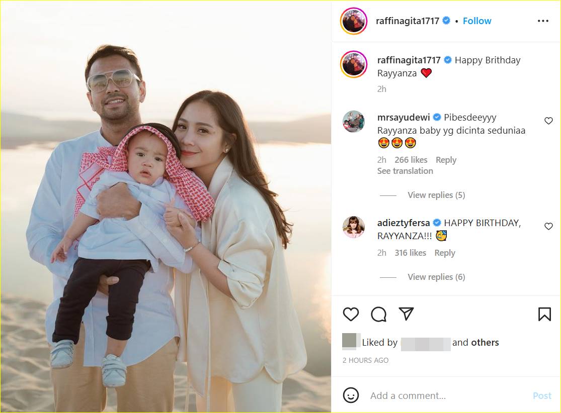 Ayu Dewi mengucapkan selamat ulang tahun untuk Rayyanza Cipung