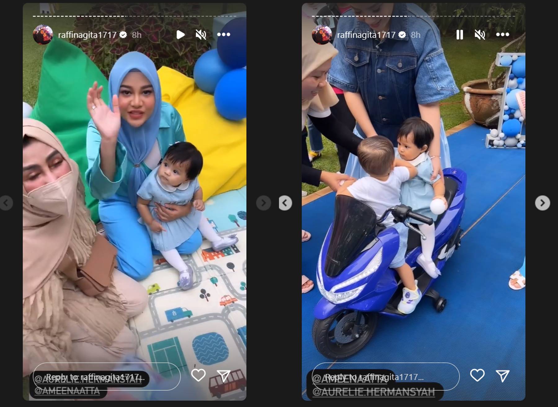 Momen Rayyanza dan Ameena di pesta ulang tahun