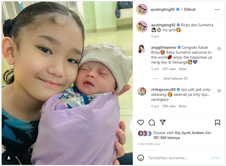 Ayu Ting Ting Ungkap Wajah Ponakan Baru, Paras Cantik Anak Syifa Curi Perhatian