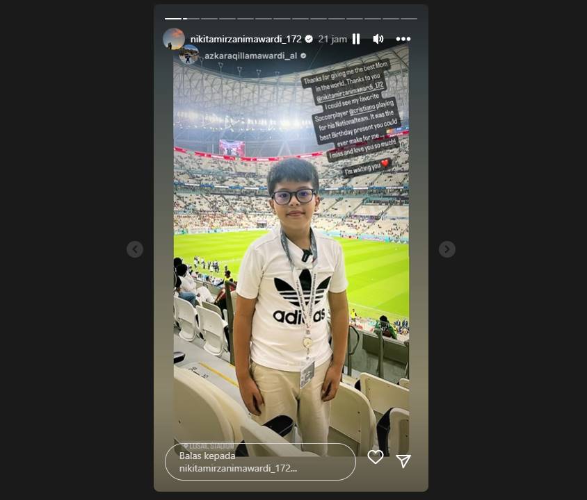Tak Ditemani Nikita Mirzani, Anak Curhat Haru Usai Nonton Langsung Sang Idola di Piala Dunia 2022