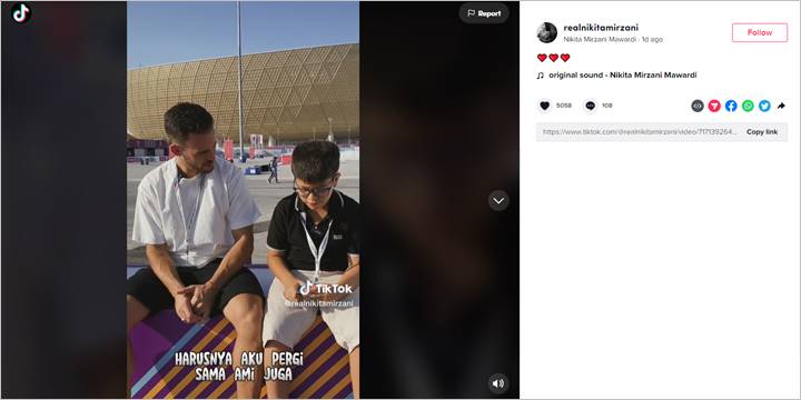 Tak Ditemani Nikita Mirzani, Anak Curhat Haru Usai Nonton Langsung Sang Idola di Piala Dunia 2022