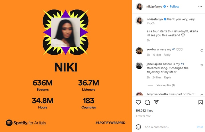 NIKI Girang Tiket M&G Jakarta Terjual Habis, Langsung Pajang Foto Kocak