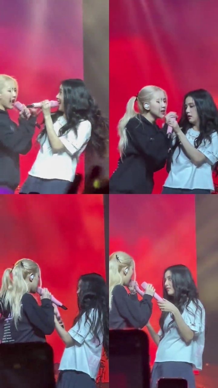 Jisoo BLACKPINK Bingung Banget Saat Rose Tiba-tiba Rebut Mikrofonnya di Konser