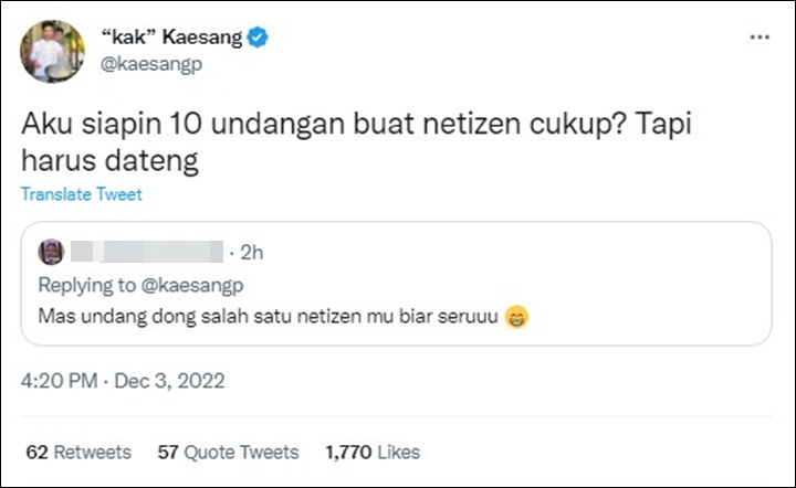 Bikin Heboh, Kaesang Pangarep Hendak Undang 10 Netizen ke Pernikahannya