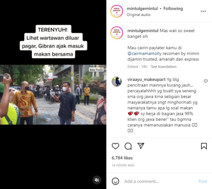 Jelang Kaesang Pangarep Nikah, Momen Gibran Rakabuming Ajak Wartawan Makan Bareng Disorot