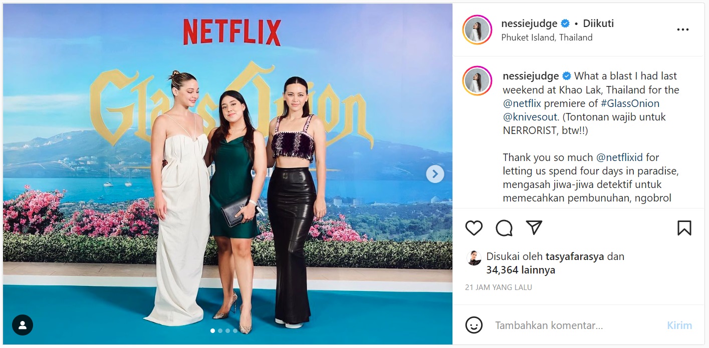 Penampilan Nessie Judge Kala Pamer Foto Bareng Madelyn Cline dan Jessica Henwick Disorot