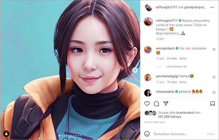 Giliran Nagita Slavina Pamer Foto Versi Avatar Langsung Panen Ribuan Pujian