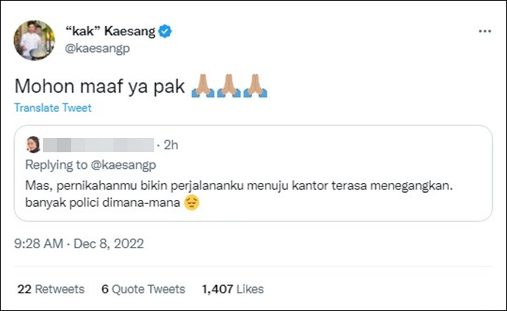 Kaesang Pangarep Minta Maaf Gegara Pernikahannya Bikin Netizen Ikutan Tegang Kaesang Pangarep Minta Maaf Gegara Pernikahannya Bikin Netizen Ikutan Tegang