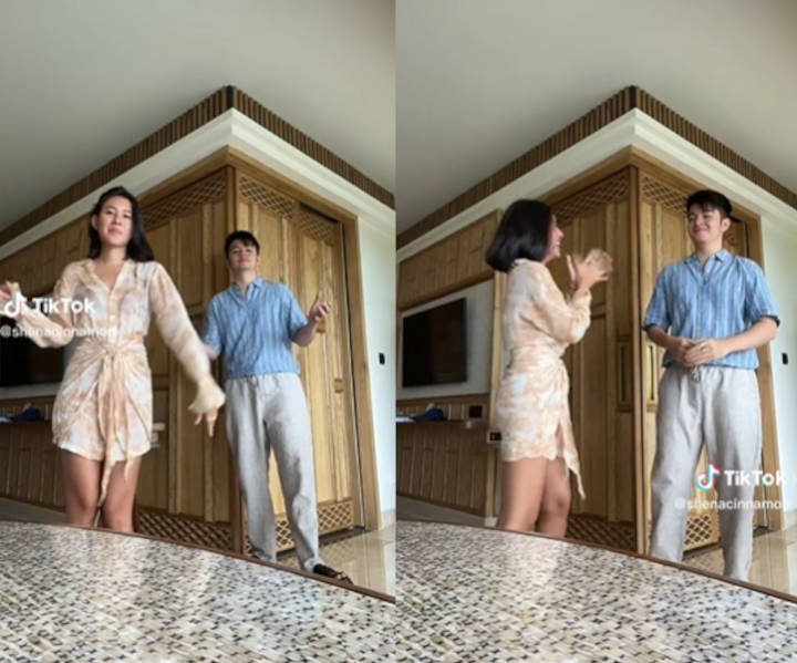 Aksi Angga Yunanda Saat Perdana Diajak Shenina Cinnamon Joget TikTok Jadi Sorotan