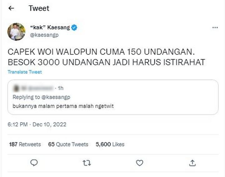 Kaesang Pangarep Digoda Soal Malam Pertama