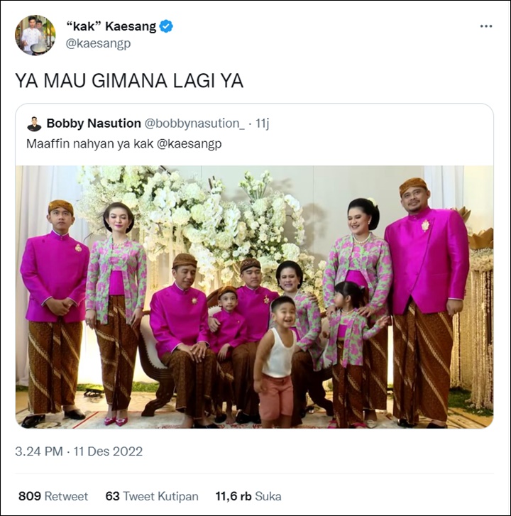 Kaesang Pangarep Pasrah Tanggapi Tingkah Kocak Keponakan di Pernikahannya