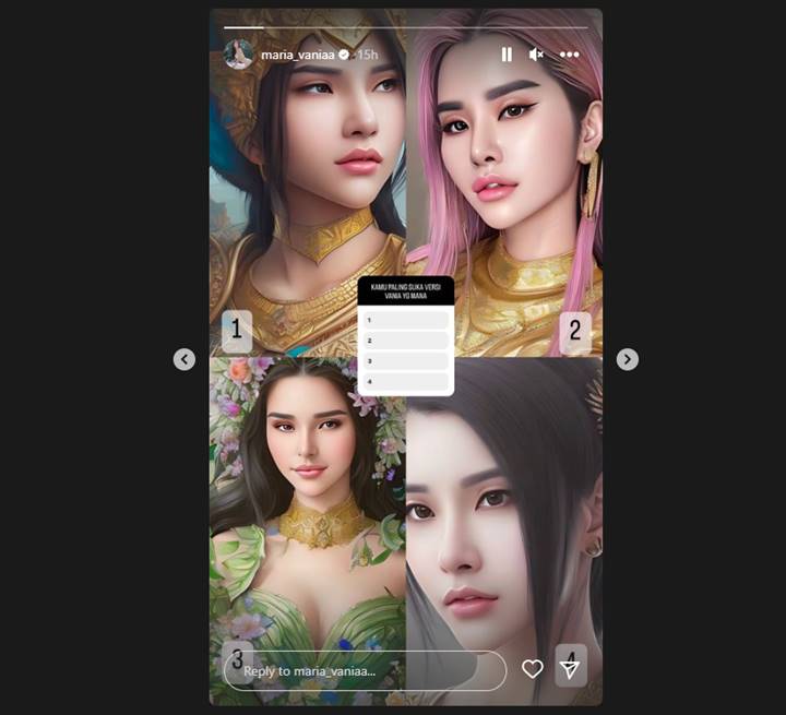 Maria Vania Pilih Cara Beda Saat Pamerkan Hasil AI Avatar Super Menawan