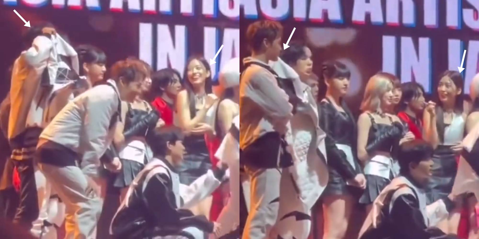 Jihoon TREASURE menunjukkan interaksi dengan Yujin IVE