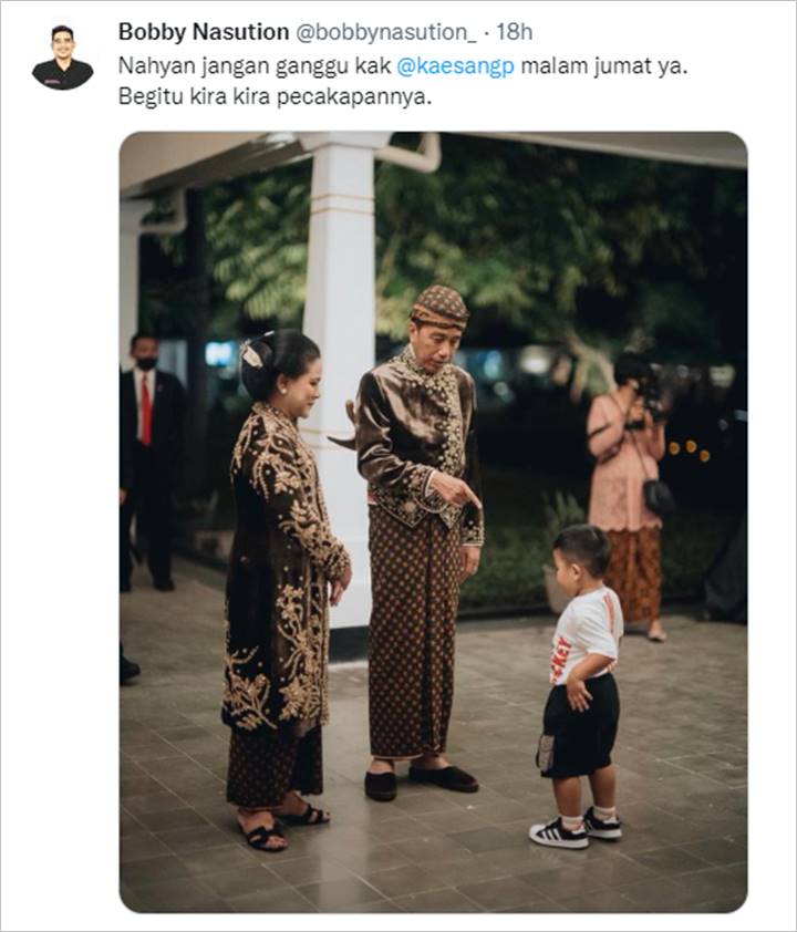 Foto Nahyan Putra Kahiyang Ayu Bareng Jokowi Jadi Bahan Keusilan Sang Ayah