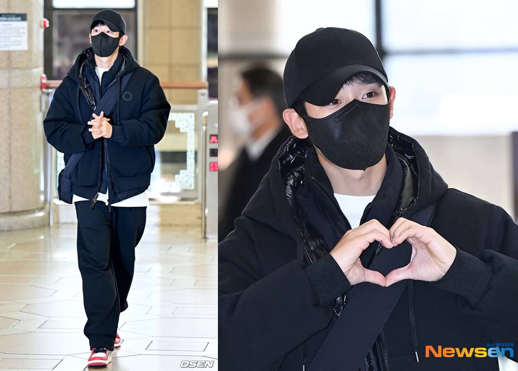 Potret Jung Hae In di Bandara Internasional Gimpo