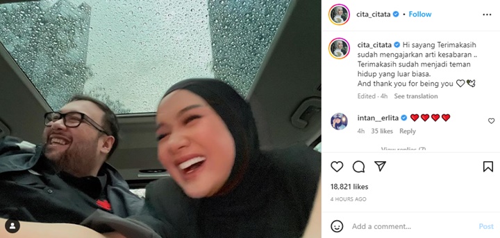 Cita Citata Dicurigai Sudah Nikah dengan Didi Mahardika Usai Pajang Caption Mesra