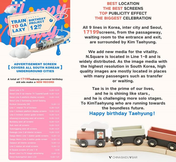 Fan Club Tiongkok V BTS Buat Project Subway Skala Terbesar di Korea