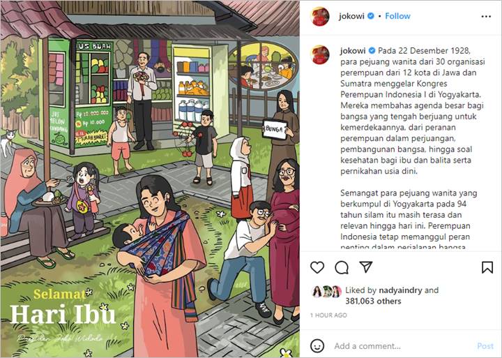 Al Nahyan dengan Style Ikonik Diduga Muncul di Poster Ucapan \'Selamat Hari Ibu\' Jokowi