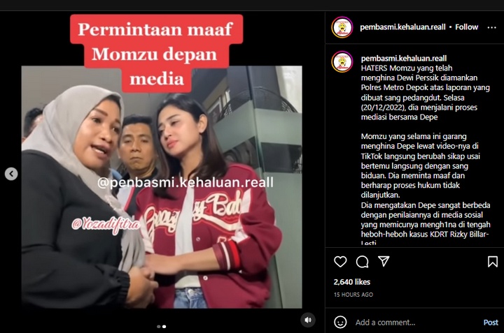 Dewi Persik Bertemu Haters, Ekspresi Disorot