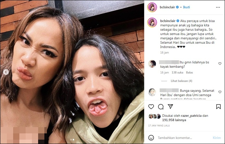 Bunga Citra Lestari Beri Ucapan Selamat Hari Ibu, Lidah Noah Sang Putra Tampan Bikin Kaget