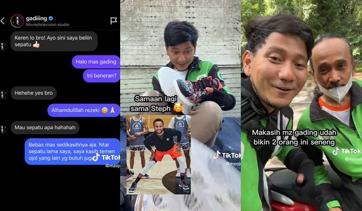 Gading Marten Diam-diam Beri Sepatu Kembaran Bintang NBA ke Driver Ojol, Endingnya Tak Disangka