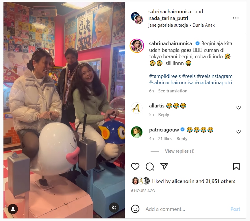 Sabrina Chairunnisa dan Nada Tarina Putri Berani Lakukan Hal Tak Biasa Saat di Jepang