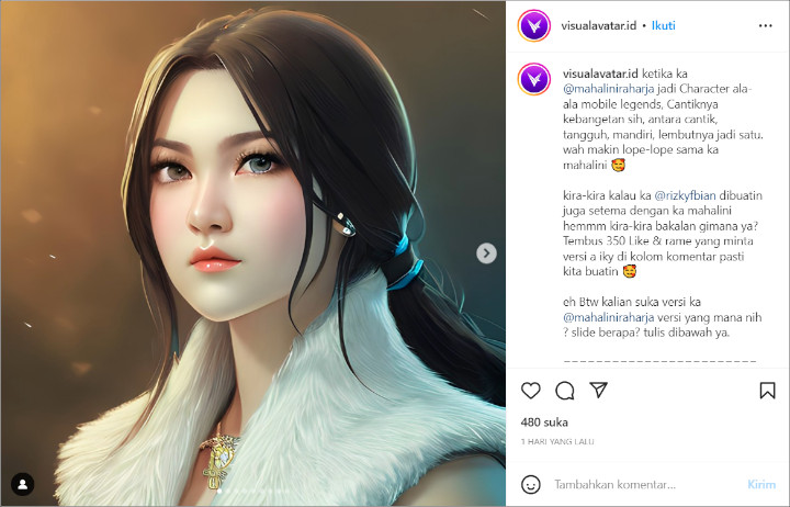 Mahalini Jadi Inspirasi Visual Avatar, Kecantikan Disebut Gak Wajar