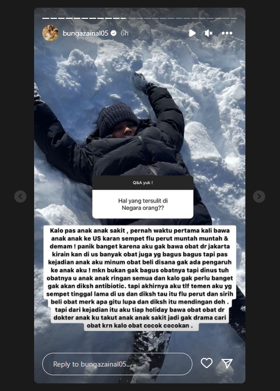 Bunga Zainal Curhat Pernah Alami Kesulitan Saat ke Luar Negeri sampai Panik