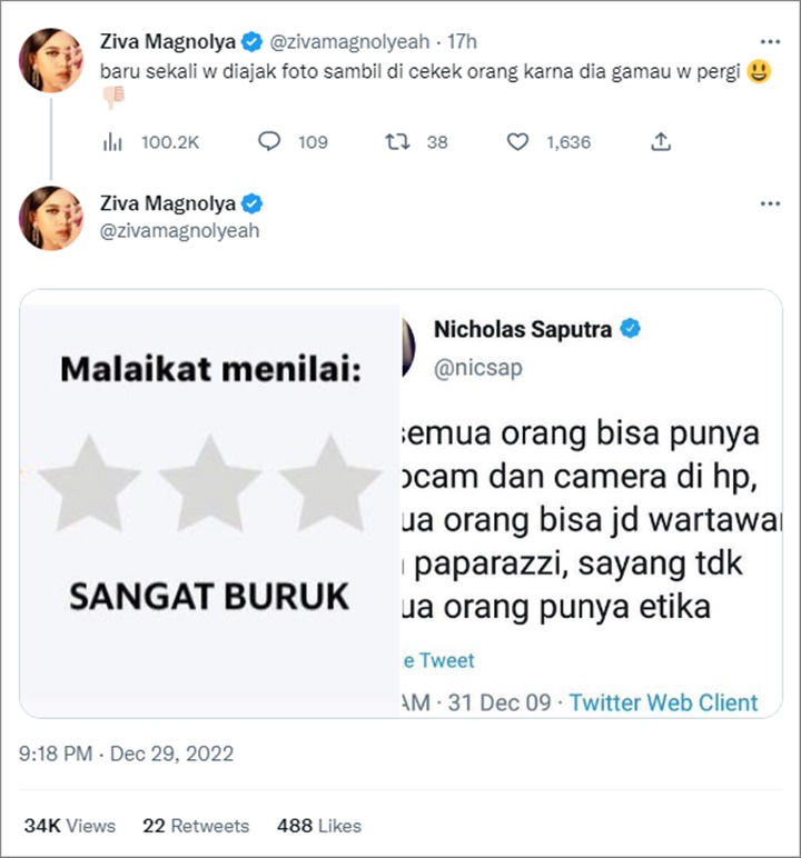 Ziva Magnolya Dicekik Fans Saat Foto Bareng, Nama Nicholas Saputra Terseret