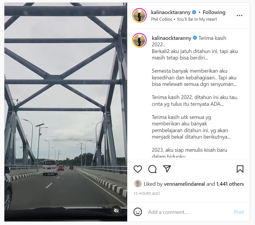 Jelang Akhir Tahun, Kalina Oktarani Singgung Soal Cinta Tulus