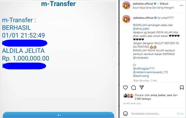 Aldi Taher Umbar Bukti Transfer ke Istri Indra Bekti Seraya Sampaikan Pembelaan