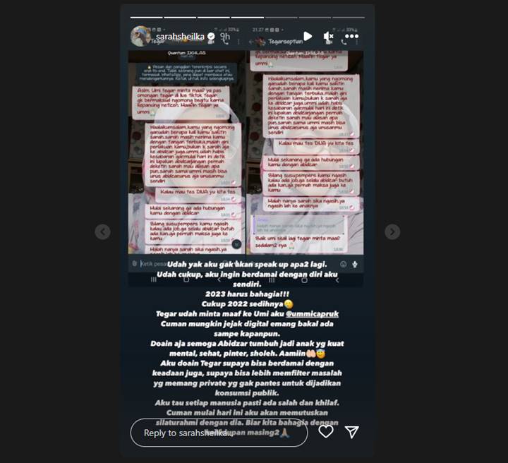 Tegar Septian Koar-koar Tak Akui Anak, Sarah Sheilka Tulis Doa Menohok untuk Mantan Suami