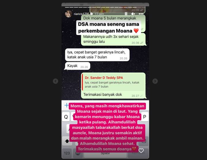 Ria Ricis Bongkar Hasil Konsultasi ke Dokter Usai Kondisi Moana Dikhawatirkan Sejak Main di Laut