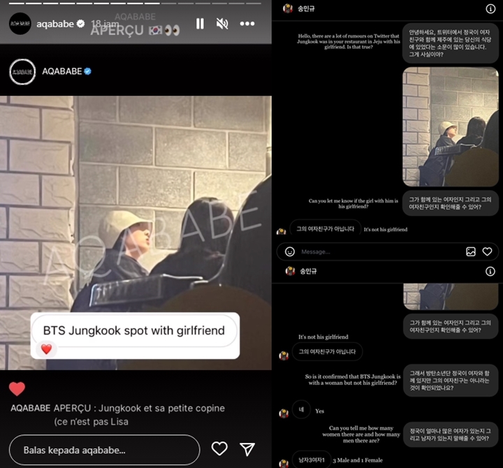 Beredar Foto Diduga Jungkook BTS Bareng Cewek Misterius Di Restoran