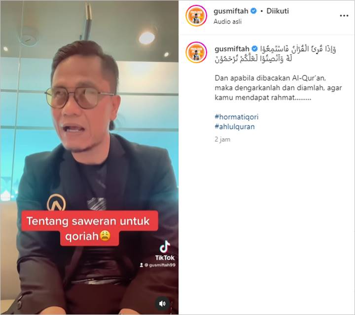 Viral Video Ustazah Disawer Saat Baca Alquran, Gus Miftah Sentil Soal Etika