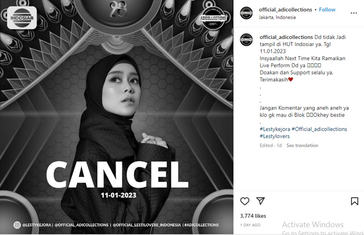 Lesti Kejora Bikin Fans Kecewa Usai Dikabarkan Batal Tampil di Acara TV