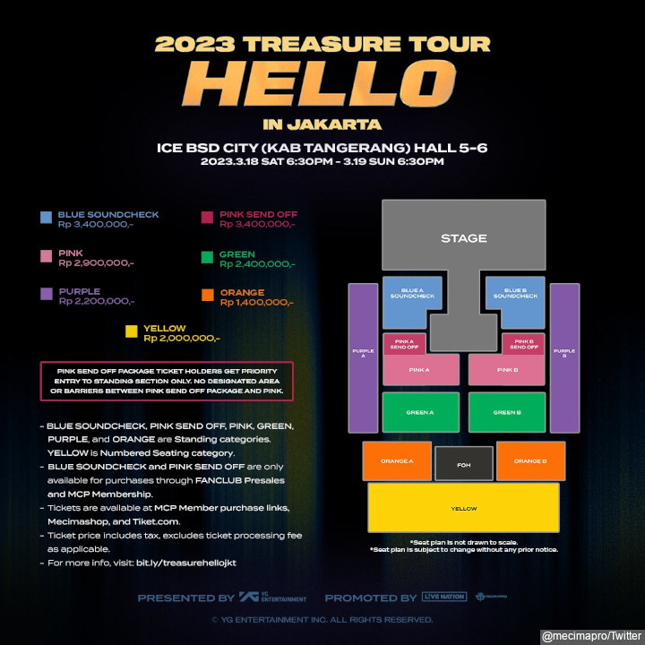 Seating Plan Konser TREASURE \'Hello\' Jakarta Rilis, Harga Tiket Bikin Fans Filipina Iri