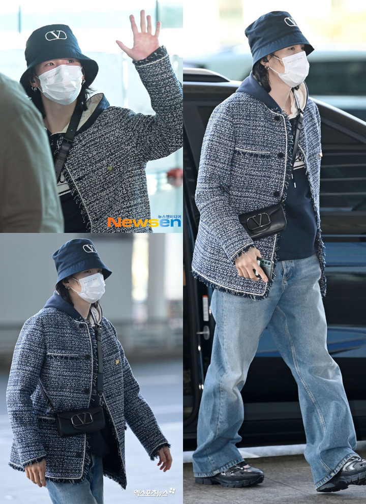 Suga BTS Berangkat ke LA, Merek Outfit dari Kepala Hingga Kaki Curi Fokus