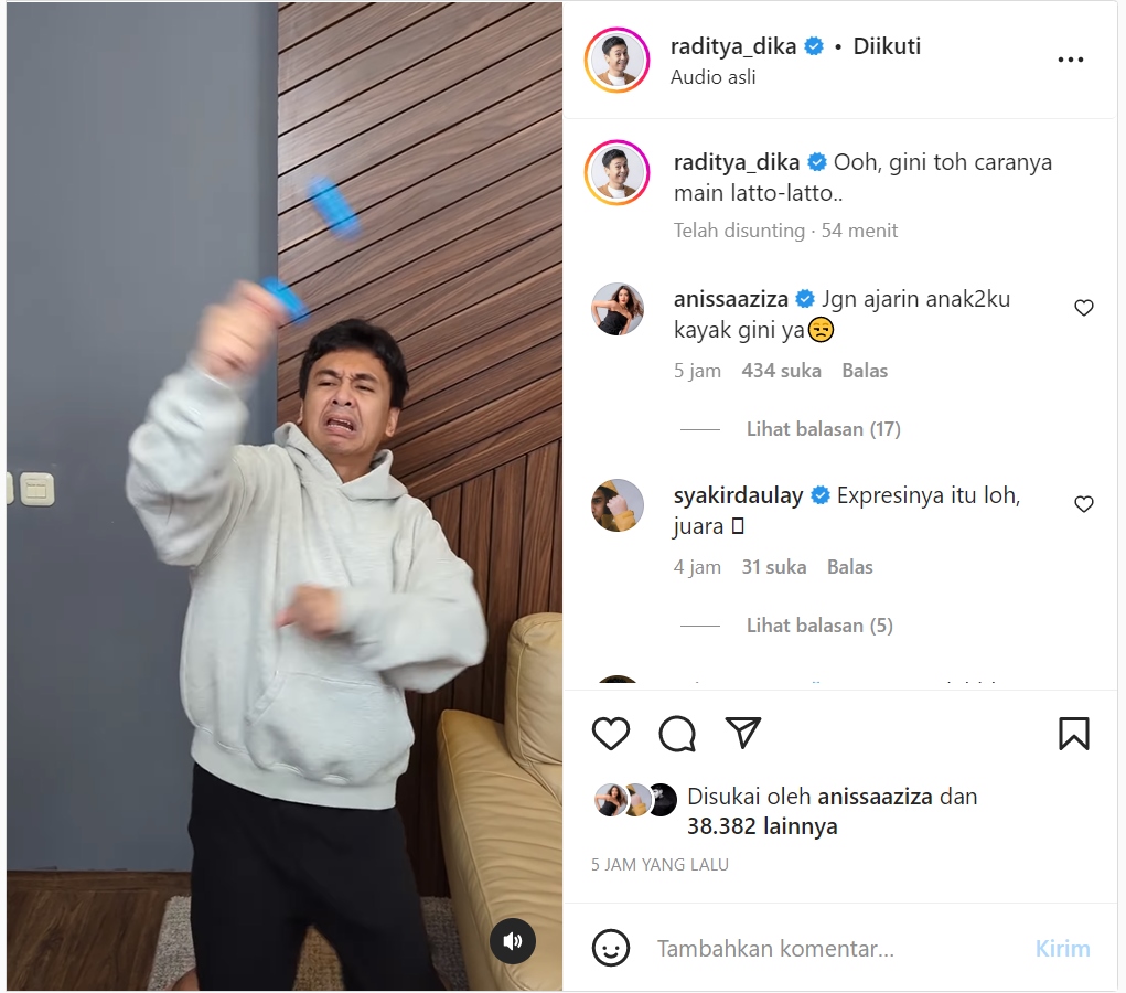 Raditya Dika Disebut Bak Kesurupan Main Lato-lato, Anissa Aziza sampai Beri Peringatan