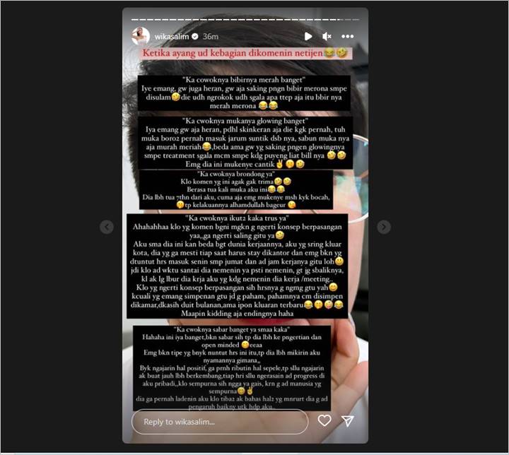 Wika Salim Ledek Balik Netizen yang Julid Sebut Sang Pacar Tampan Ngikut Terus